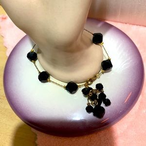 Gold tone Black Beads Bracelet